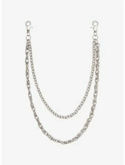 Coupon 🔥 Silver 18 Inch & 24 Inch Double Wallet Chain 🔥 -Bags & Purses Shop Online 12547237 av1