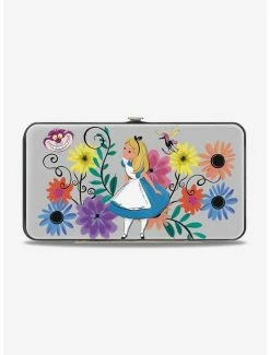 Wholesale 🛒 Disney Alice In Wonderland Alice Cheshire Cat Floral Hinged Wallet 😍