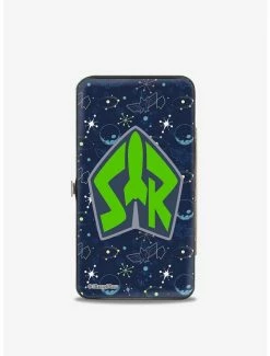 Promo 😀 Disney Pixar Toy Story Buzz Lightyear Flight Space Ranger Logo Hinged Wallet 😍 -Bags & Purses Shop Online 12576656 av1
