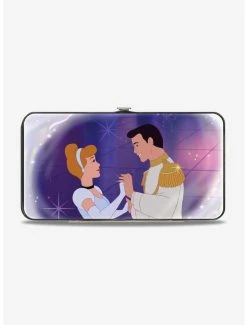 Best Pirce 🛒 Disney Cinderella Prince Ball Scene Crown Icon Hinged Wallet 🛒