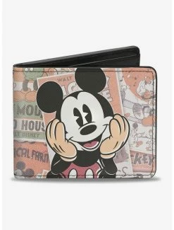Best deal 🎉 Disney Mickey Mouse Classic Sitting Pose Close Up Comics Bi-Fold Wallet 🛒