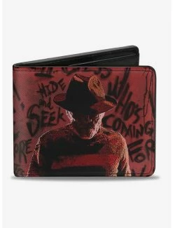 Brand new ✨ A Nightmare On Elm Street Freddy Pose With Quotes Bi-Fold Wallet 👍