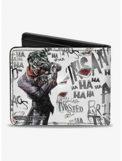 Cheap 👏 DC Comics Joker Brilliant Twisted Insane Mad Psycho Pose Bi-Fold Wallet ⭐ -Bags & Purses Shop Online 12578293 av1