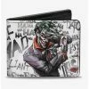 Cheap 👏 DC Comics Joker Brilliant Twisted Insane Mad Psycho Pose Bi-Fold Wallet ⭐