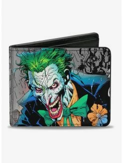 Wholesale 😉 DC Comics Joker Smiling Gun Bang Alley Pose Bi-Fold Wallet 💯