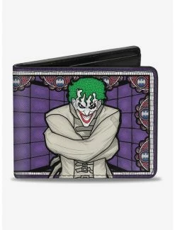 Best deal 🔥 DC Comics Joker Stained Glass Straitjacket Bat Logo Bi-Fold Wallet ⌛