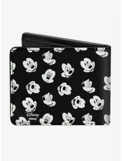 Outlet ✔️ Disney Mickey Mouse Expressions Button Logo Bi-Fold Wallet ✨ -Bags & Purses Shop Online 12578311 av1