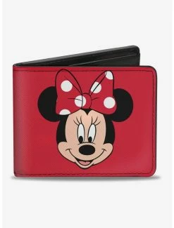Best deal ⌛ Disney Minnie Mouse Face Script Polka Dots Bi-Fold Wallet 🔔