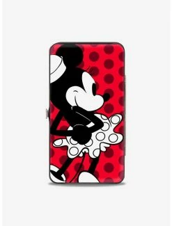 Outlet 😉 Disney Minnie Mouse Vintage Minnie Smiling Pose Front Back Dots Hinged Wallet ✔️ -Bags & Purses Shop Online 12578436 av1