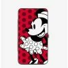 Outlet 😉 Disney Minnie Mouse Vintage Minnie Smiling Pose Front Back Dots Hinged Wallet ✔️