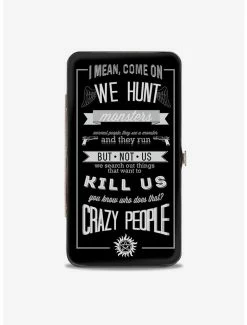 Best Pirce ⭐ Supernatural Dean Crazy People Quote Winchester Pentagram Hinged Wallet 😀
