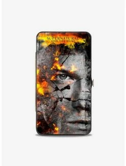 Top 10 🔥 Supernatural Sam Dean Broken Faces Close Up Grays Flames Hinged Wallet 🎁