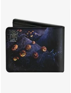 Buy 💯 The Nightmare Before 🔔 Christmas Jack Full Moon Pose Pumpkin Patch Bi-Fold Wallet 🎉 -Bags & Purses Shop Online 12578566 av1