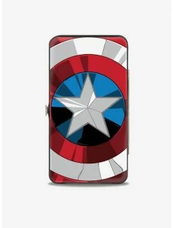 Outlet 🔥 Marvel Captain America Standing Shield Pose Hinged Wallet 👍 -Bags & Purses Shop Online 12799513 av1