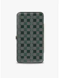 Cheap 😉 Harry Potter Slytherin Crest Heraldry Checkers Hinged Wallet 💯 -Bags & Purses Shop Online 12799525 av1