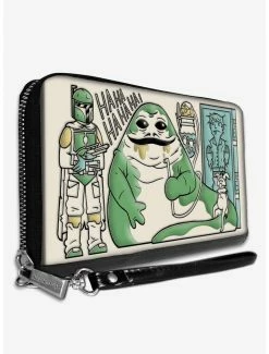Best Pirce 🎉 Star Wars Boba Fett Jabba The Hutt Han Solo Carbonite Scene 👩 Women's Zip Around Wallet 🧨
