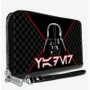 Coupon 😍 Star Wars Darth Vader Aurebesh Checkered 👩 Women's Zip Around Wallet 🎉