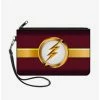 Best Pirce ✔️ DC Comics The Flash Logo Stripe Wallet Canvas Zip Clutch ✔️