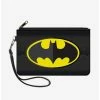 Cheap ⭐ DC Comics Batman Icon Centered Bat Signal Wallet Canvas Zip Clutch ❤️