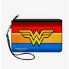 Deals ✔️ DC Comics Wonder 👩 Woman Logo Stripe Wallet Canvas Zip Clutch 🎁 -Bags & Purses Shop Online 12883412 hi
