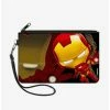 Budget ⌛ Marvel Chibi Iron Man Repulsor Pose Wallet Canvas Zip Clutch 😍