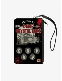 Outlet 🎉 Friday The 13th Welcome To Camp Crystal Lake Jason Cabin Wallet Canvas Zip Clutch ✨