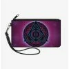 Best Pirce 🔔 Harry Potter Deathly Hallows Symbol2 Black Neon Pink Blue Wallet Canvas Zip Clutch 🧨 -Bags & Purses Shop Online 12883655 hi
