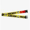 Hot Sale 🔥 Disney Mickey Smiling Up Pose Flip Buttons Yellow Black Red Luggage Strap 🔥