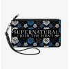 Deals 👏 Supernatural Join The Hunt Icons Scattered Wallet Canvas Zip Clutch 🤩