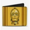 New 🛒 Star Wars C-3PO Face Wires Bounding Bi-fold Wallet 🧨 -Bags & Purses Shop Online 13112295 hi