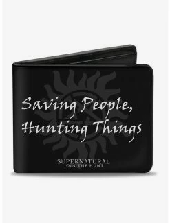 Best Pirce 👍 Supernatural Saving People Hunting Things Logo Bi-fold Wallet 👏
