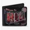 Best Sale 🎉 Supernatural Welcome to Hell Flames Skulls Bi-fold Wallet 👍 -Bags & Purses Shop Online 13112343 hi