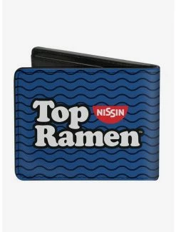 Best Sale 🥰 Top Ramen Noodle Wave Blue Black White Bi-fold Wallet 🌟 -Bags & Purses Shop Online 13112351 av1