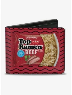 Best deal 🎉 Top Ramen Vivid Beef and Hot Spicy Beef Packages Noodle Wave Bi-fold Wallet ⭐