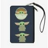 Brand new ✔️ Star Wars The Mandalorian The Child Poses Wallet Canvas Zip Clutch 🛒