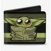 Best Pirce ❤️ Star Wars The Mandalorian The Child Impression Stripe Bi-fold Wallet 🌟 -Bags & Purses Shop Online 13235080 hi