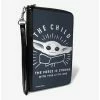Flash Sale 💯 Star Wars The Mandalorian The Child The Force is Strong Gray White Zip Around Wallet 🛒 -Bags & Purses Shop Online 13235102 hi