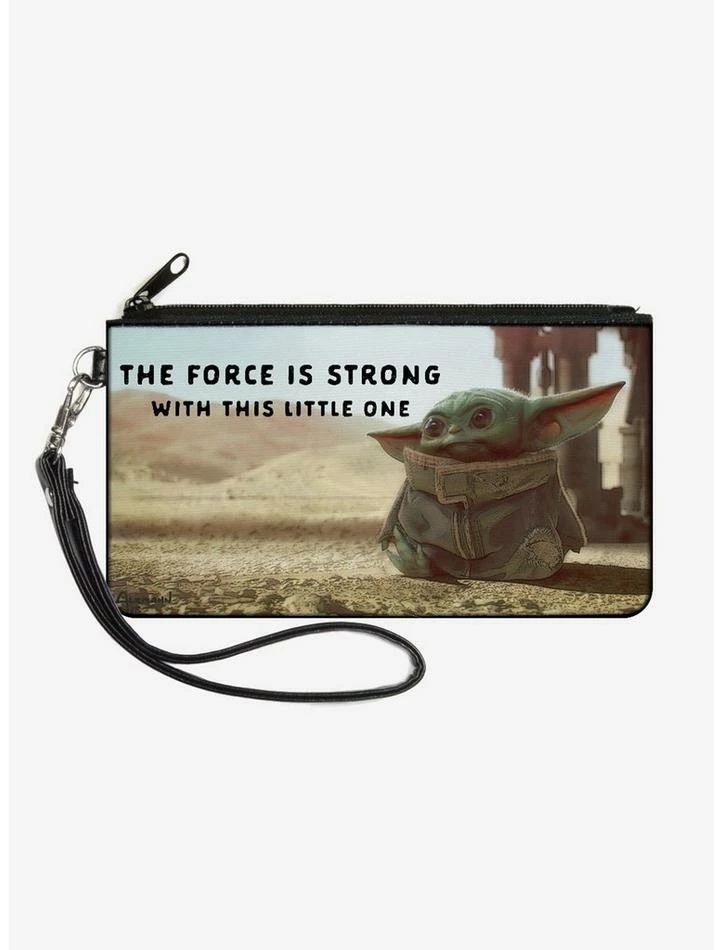 Brand new ⌛ Star Wars The Mandalorian Child The Force Is Strong Wallet Canvas Zip Clutch 🌟 3 Brand new ⌛ Star Wars The Mandalorian Child The Force Is Strong Wallet Canvas Zip Clutch 🌟
