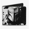 Cheapest 👍 Star Wars The Mandalorian Bounty Hunter Black White Bifold Wallet 😉 -Bags & Purses Shop Online 13235120 hi