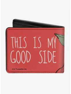 Coupon 👏 Star Wars The Mandalorian The Child This Is My Good Side Red Bifold Wallet 😍 -Bags & Purses Shop Online 13361811 av1