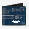 Promo 🌟 DC Comics Batman Batmobile Blueprint Tech Turns Bi-fold Wallet 🌟