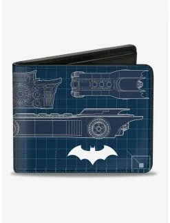 Promo 🌟 DC Comics Batman Batmobile Blueprint Tech Turns Bi-fold Wallet 🌟