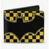 Brand new 🥰 DC Comics Batman Yellow And Black Bat Logo Close Up Bi-fold Wallet 🌟