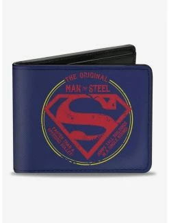 Top 10 💯 DC Comics Superman The Original Man Of Steel Badge Blue Bi-fold Wallet ⌛