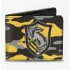 Flash Sale 🧨 Harry Potter Hufflepuff Crest Camo Yellow Bi-fold Wallet 😉