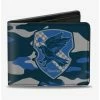 Cheapest ⌛ Harry Potter Ravenclaw Crest Camo Blue Bi-fold Wallet 🔥 -Bags & Purses Shop Online 13702151 hi