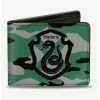 Hot Sale 🥰 Harry Potter Slytherin Crest Camo Green Bi-fold Wallet 🌟 -Bags & Purses Shop Online 13702153 hi