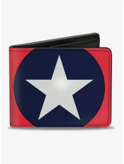 Best Sale 🥰 Marvel Captain America Close Up Shield Bi-fold Wallet 🛒