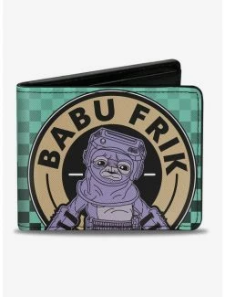 New ⌛ Star Wars: The Rise Of Skywalker Babu Frik Droidsmith Aurebesh And Checkers Bi-fold Wallet ✔️