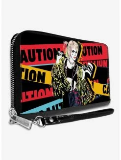 Promo 🛒 DC Comics Birds of Prey Harley Quinn Caution 🔨 Hammer Zip Around Wallet ✔️